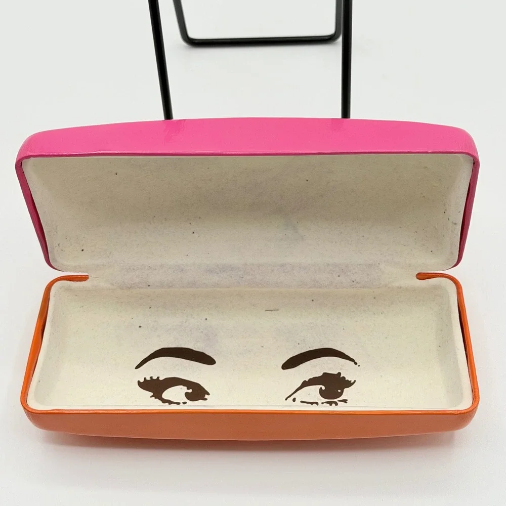 Kate Spade Eyeglass Case Pink Orange Hard Shell Colorblock Preppy Y2K Vibrant